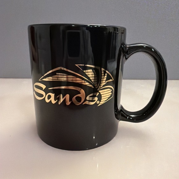 Other - Vintage Sands Hotel Casino Rare Logo Coffee Cup Mug Black & Gold